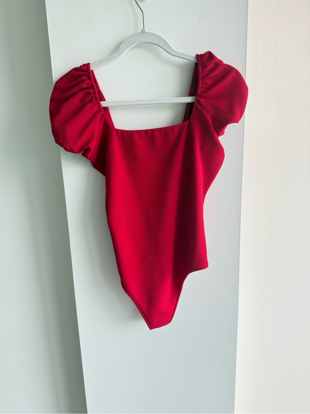Show Me Your MuMu Red Puff Sleeve Bodysuit